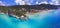 Best scenic beaches of Corfu island - aerial panoramic view of Glyfada, Greece