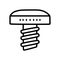 The best Screw outline icon, screw head binding undercut. Vector illustration of Metal Construction Hardware.