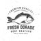 Best seafood. Fresh dorade. Vector illustration. For seafood emblem, sign, patch, shirt, menu restaurants, fish markets