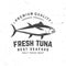 Best seafood. Fresh tuna. Vector illustration. For seafood emblem, sign, patch, shirt, menu restaurants, fish markets