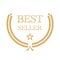 Best seller award icon badge, top quality logo, premium emblem stamp with laurel wreath