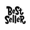 Best Seller black text label. Bestseller word. Hand drawn lettering design element