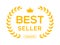 Best seller ceremony award laurel winner. Best seller wreath gold logo symbol