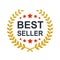 Best seller icon design with laurel, best seller badge logo isolated - vector