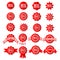 Best Seller Sign Symbol - Red Bestseller Award Icon Set Stars Stickers