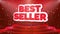 Best seller text animation stage podium confetti loop animation