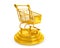 Best Sellers concept. Golden Shopping Cart