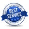 Best Service Button - Online Badge Marketing Banner with Ribbon.
