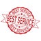 Best service grunge rubber stamp on white, vector illustration