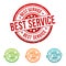 Best Service - Guarantee - Onlineshop Badge in different colours.