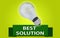 BEST SOLUTION concept with banner and light bulb