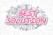 Best Solution - Doodle Magenta Text. Business Concept.