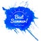 Best summer lettering on blue watercolor blob