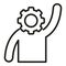 Best tech realization icon outline vector. Goal vision