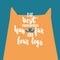 The best therapists has fur and four legs - hand drawn lettering phrase for animal lovers on the dark blue background