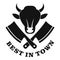 Best in town meat logo, simple style