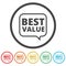 Best Value Button, Best value sign, 6 Colors Included