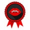 Best vampire award badge red woman lips