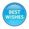 Best Wishes floral blue round button