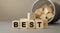 Best - word concept from wooden blocks on desk