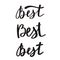 Best - word lettering, hand drawn letter. Calligraphy text. Vector illustration