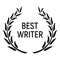 Best writer award icon, simple style