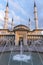 Bestepe, Ankara, Turkey - July 21 2016: The national mosque in the presidential palace in Ankara. People who come to worship and v