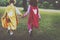 Bestfriends Superhero Little Girls Walking Concept