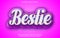 Bestie editable text effect pink color