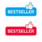 Bestseller. Icon set. Recommended thumbs up icon banner