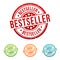 Bestseller Stamp - Onlineshopping Badge in different colours.