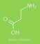 Beta-alanine molecule. Naturally occurring beta amino acid. Precursor of carnosine. Athletes often use beta-alanine supplements..