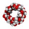 Beta-cyclodextrin molecule. Used in pharmaceuticals, food, deodorizing products, etc. Composed of glucose molecules