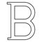 Beta greek symbol capital letter uppercase font icon outline black color vector illustration flat style image