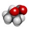 Beta-hydroxy beta-methylbutyric acid (HMB) leucine metabolite molecule. 3D rendering.  Used as supplement, may increase strength
