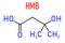 Beta-hydroxy beta-methylbutyric acid or HMB leucine metabolite molecule. Skeletal formula.