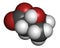 Beta-hydroxy beta-methylbutyric acid (HMB) leucine metabolite molecule. Used as supplement, may increase strength and muscle mass