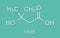 Beta-hydroxy beta-methylbutyric acid (HMB) leucine metabolite molecule. Used as supplement, may increase strength and muscle mass