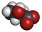 Beta-hydroxybutyric acid beta-hydroxybutyrate molecule. 3D rendering. Atoms are represented as spheres with conventional color.