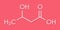 Beta-hydroxybutyric acid beta-hydroxybutyrate molecule. Skeletal formula.