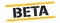 BETA text on black yellow vintage lines stamp