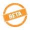 BETA text on orange grungy round stamp