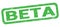 BETA text written on green rectangle stamp