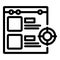 Beta version icon outline vector. Software code analysis