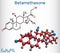 Betamethasone, molecule. It is synthetic corticosteroid, glucocorticoid with metabolic, immunosuppressive and anti-inflammatory