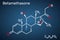 Betamethasone, molecule. It is synthetic corticosteroid, glucocorticoid with metabolic, immunosuppressive and anti-inflammatory