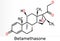 Betamethasone, molecule. It is synthetic corticosteroid, glucocorticoid with metabolic, immunosuppressive and anti-inflammatory