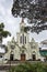 Betania, Antioquia - Colombia - August 24, 2023. Main park with the San Rafael Church, a Catholic temple of worship