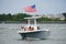 Bethany Beach, Delaware, U.S - July 4, 2020 - Anglers on the small boat fishing for flounder near Indian River Inlet