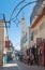 Bethlehem - The aisle in the Town with the minaret in background.